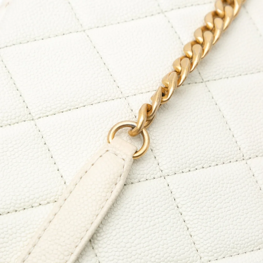 Pre-Loved Chanel Small Quilted Caviar Chain Melody Flap